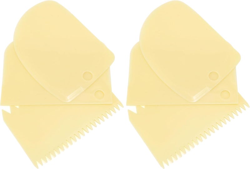 LSGZJZY Cake Decorating Scraper Set, 6 Piece Plastic Icing Smoother Tools, Serrated and Flat Edge Dough Scrapers for Baking, Pastry, Bread, Pizza, 2.95-4.81 Inch (yellow) - Image 1